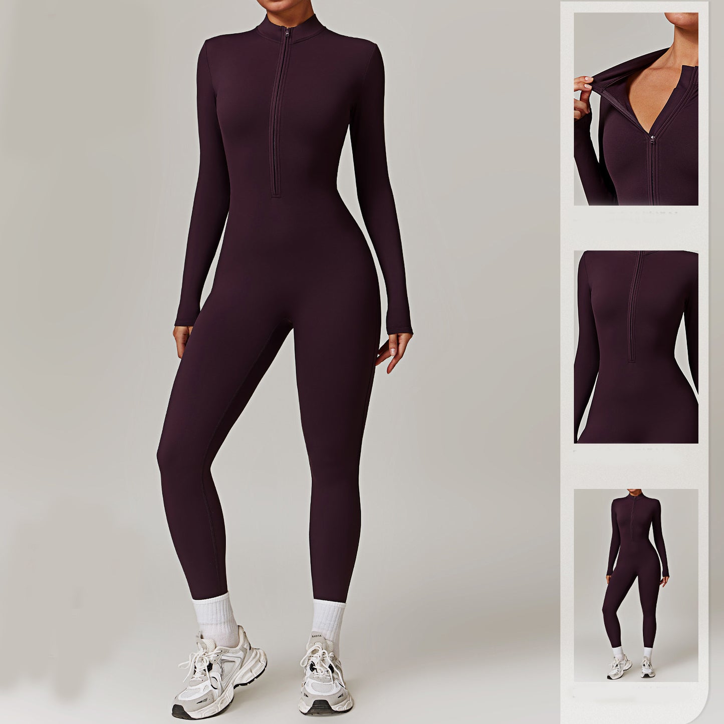 Warm Zipper Long-sleeved Jumpsuit Yoga Fitness