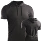 Mens Muscle Hooded Hoodies Short Sleeve