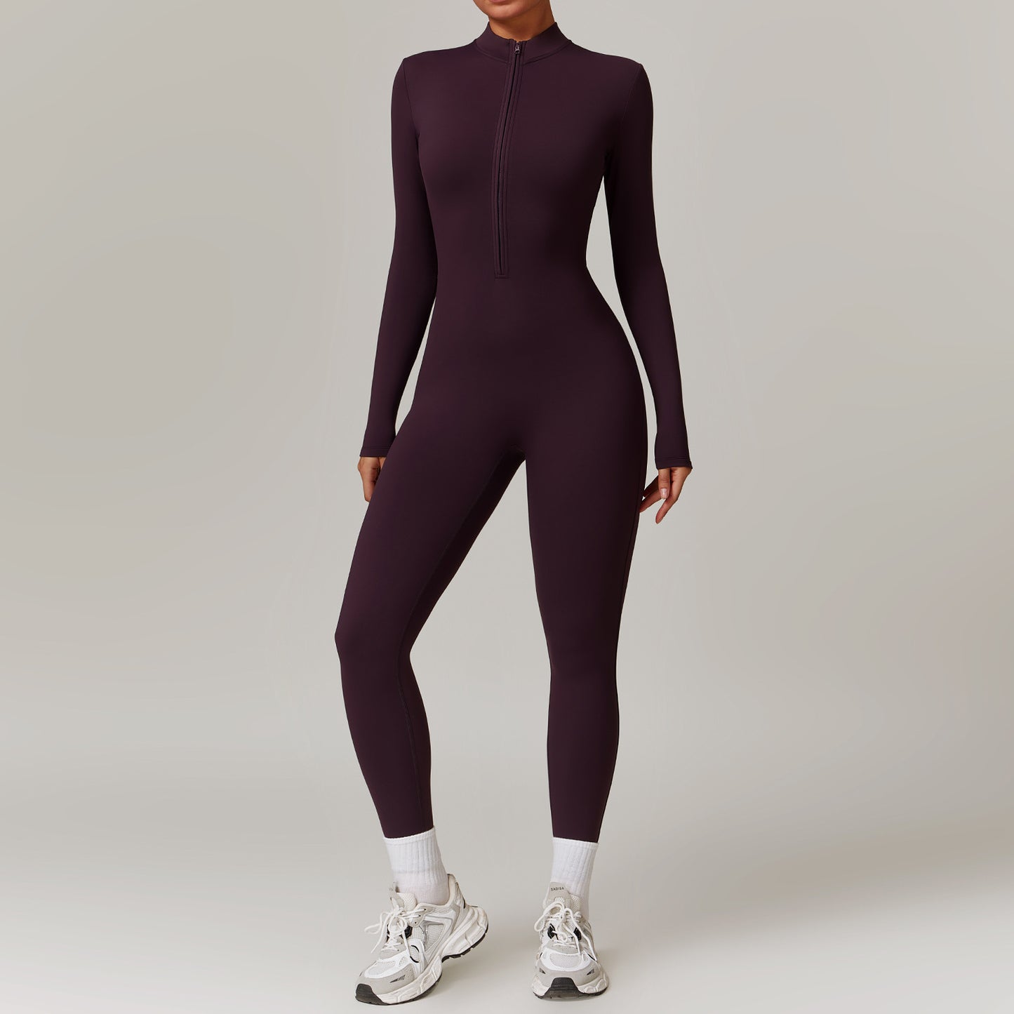 Warm Zipper Long-sleeved Jumpsuit Yoga Fitness