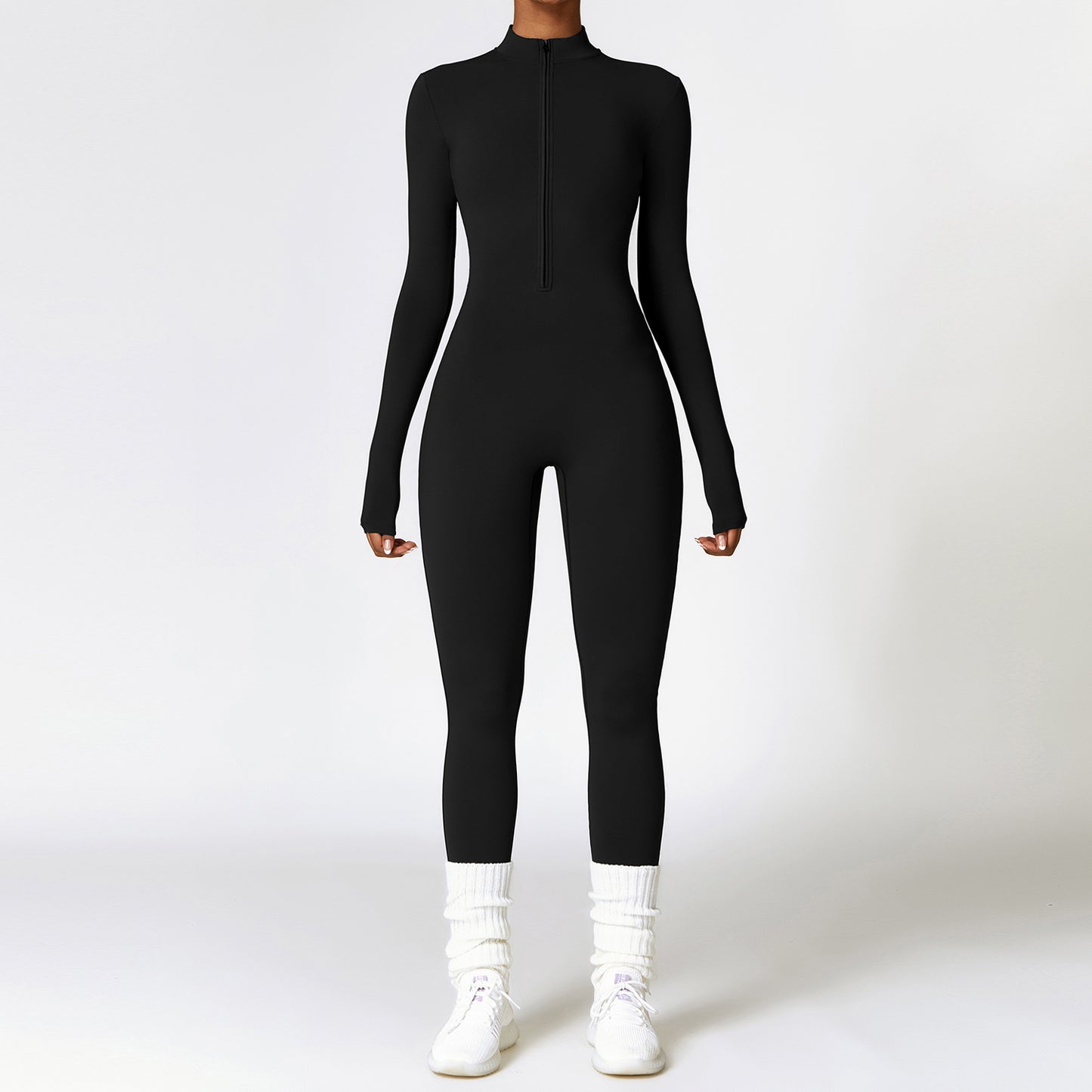 Warm Zipper Long-sleeved Jumpsuit Yoga Fitness