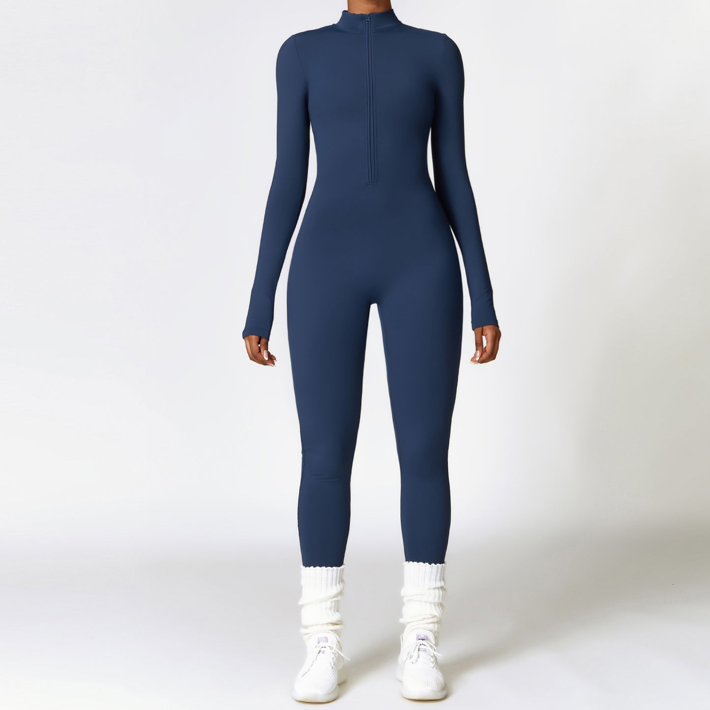 Warm Zipper Long-sleeved Jumpsuit Yoga Fitness