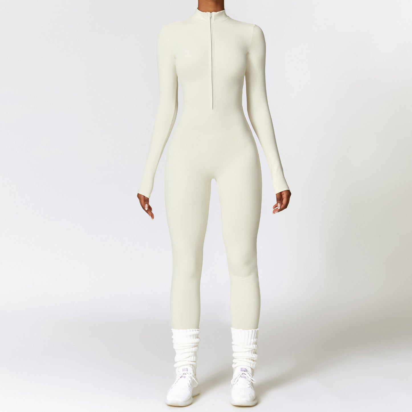 Warm Zipper Long-sleeved Jumpsuit Yoga Fitness